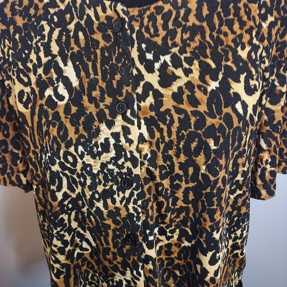 White Stag Women's Size X-Large Animal Print Stretch 2Fer Top 3/4 Sleeves - Picture 4 of 9
